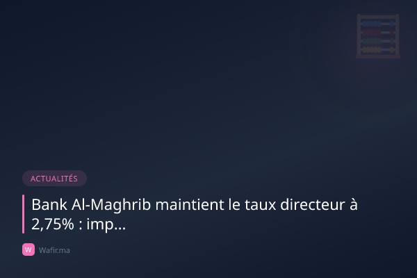 Taux directeur Bank Al-Maghrib 2025