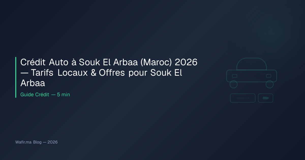 Crédit Auto à Souk El Arbaa (Maroc) 2026 — Tarifs Locaux & Offres pour ...