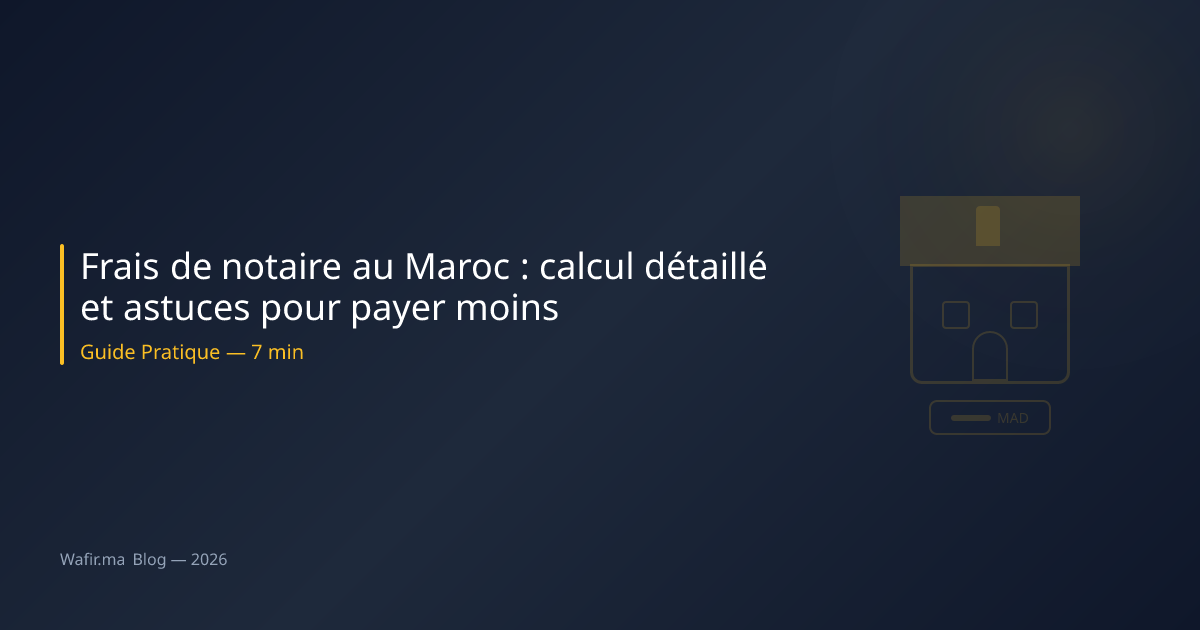 Frais de notaire Maroc calcul détaillé astuces